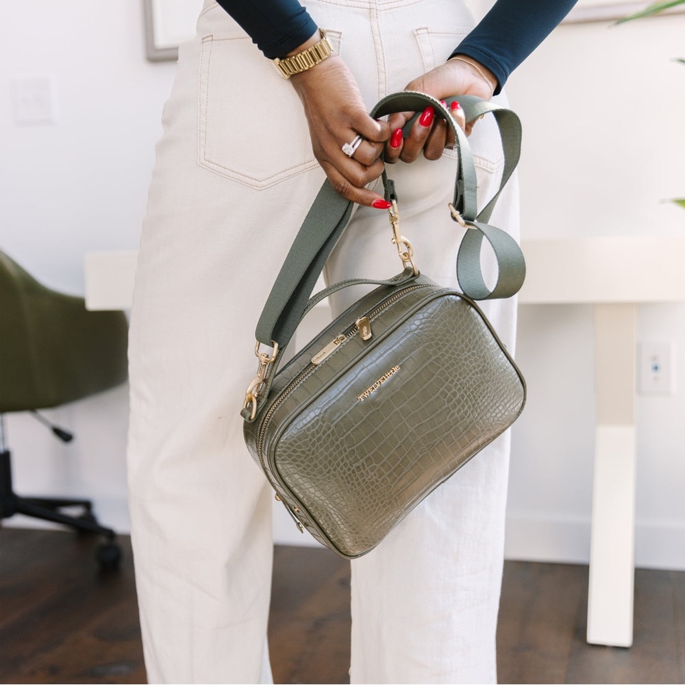 Twelvelittle Olive Green Croc Diaper Bag